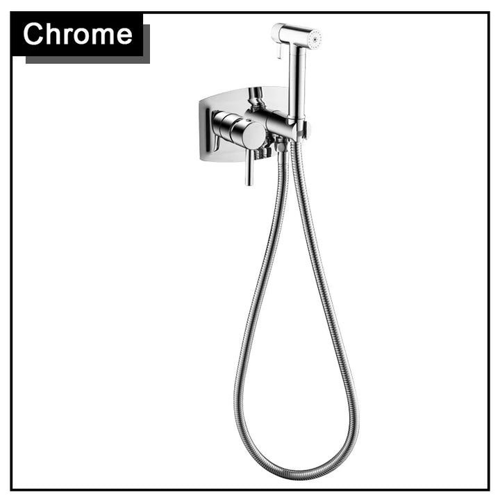 Brushed Rose Rose Gold Bidet Faucet Handheld Bidet Toilet Sprayer Set Hot and cold water Tap Brass Toilet Faucet Shower Head