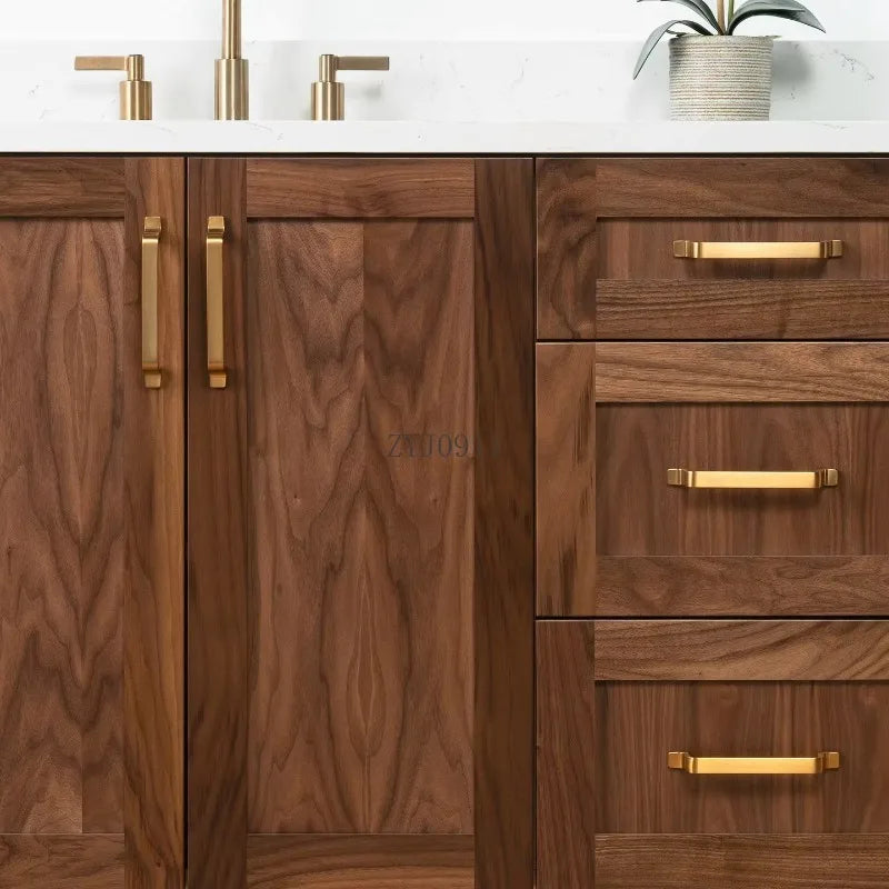 Classique- Americana Venner wood with natural interior pine wood double sink bathroom vanity