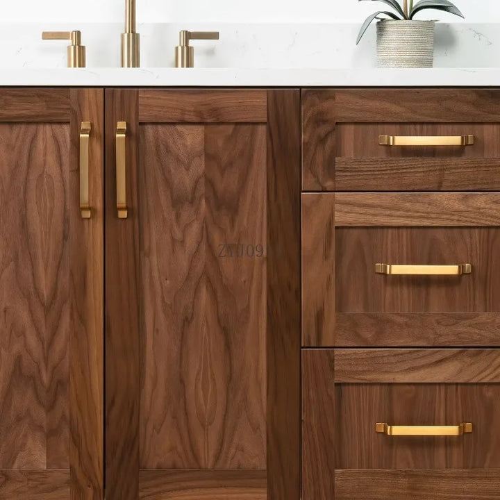 Classique- Americana Venner wood with natural interior pine wood double sink bathroom vanity
