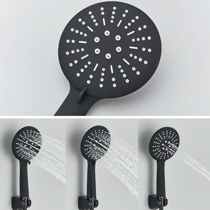 Pet-Black Thermostatic Bathroom Shower Faucet Dual Handle Bathtub Faucet Wall Mounted Mixer Tub Tap