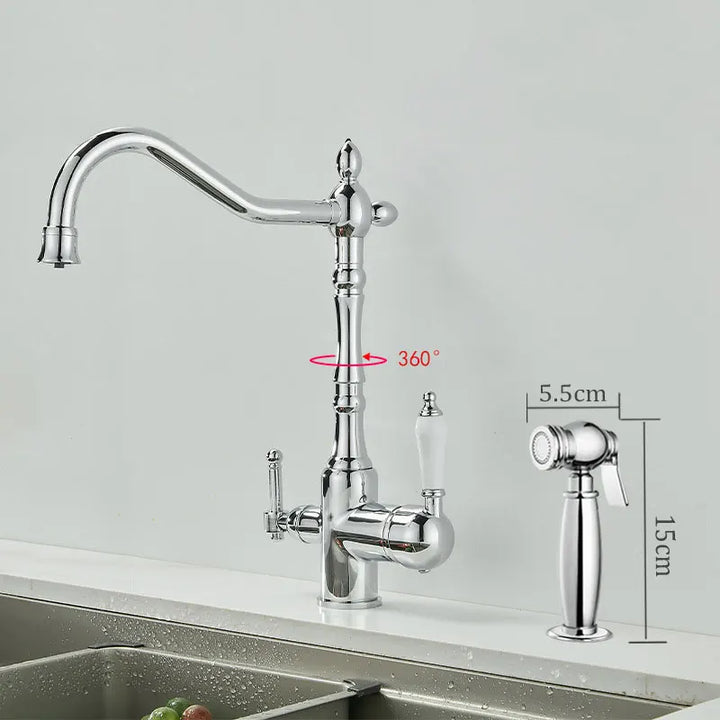 Marie - French Brass Kitchen three in one pure Water Faucet
