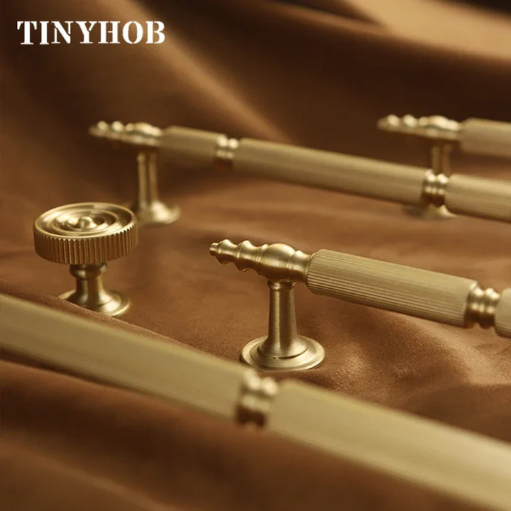 Vertical Grain/Line Design Solid Brass Knobs T Bar Handles Drawer Pulls Kitchen Cabinet Knobs and Handles luxury Hardware