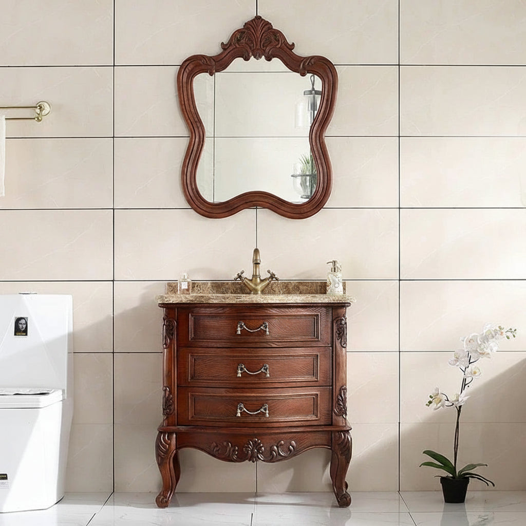 French Victorian Bathroom Vanity Solid Oak
