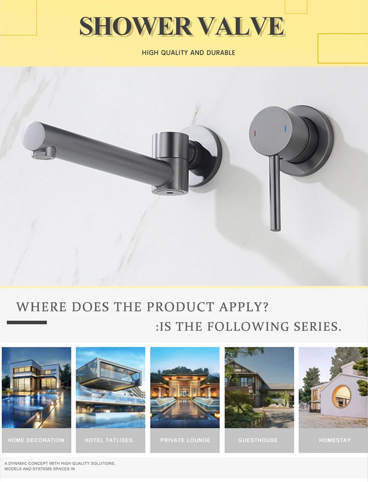 Round Brass Hidden Hot And Cold Water Mixing Valve Bathroom Wall-Mounted Single-Handle Shower Faucet Valve Body