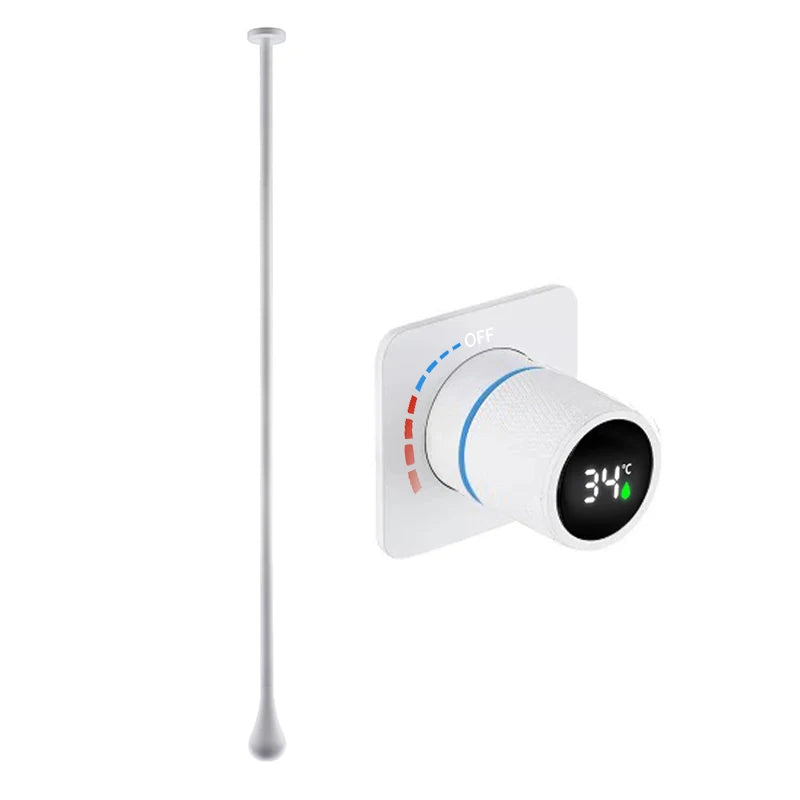 Tear drop digital dial ceiling mounted faucet