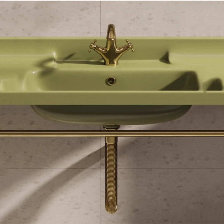 Retro 1200mm Bathroom Floor Bracket Stainless Steel Ceramic Washbasin Vanity Comb with Towel RS022AA for Home Decor