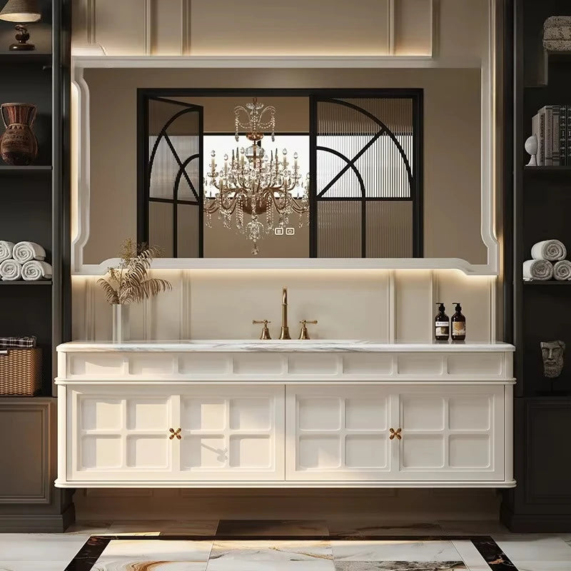 Versaille Custom- French Retro Bathroom Cabinet Space Saver Slim Trendy Display Closet Luxury Skincare Storage Gabinete Decorations Furniture