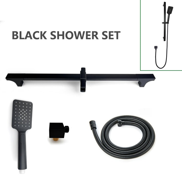 Chrome-Black-Brushed Gold  CSA -Modern rectangular 12x12"  rain head with  2 way function diverter completed shower kit