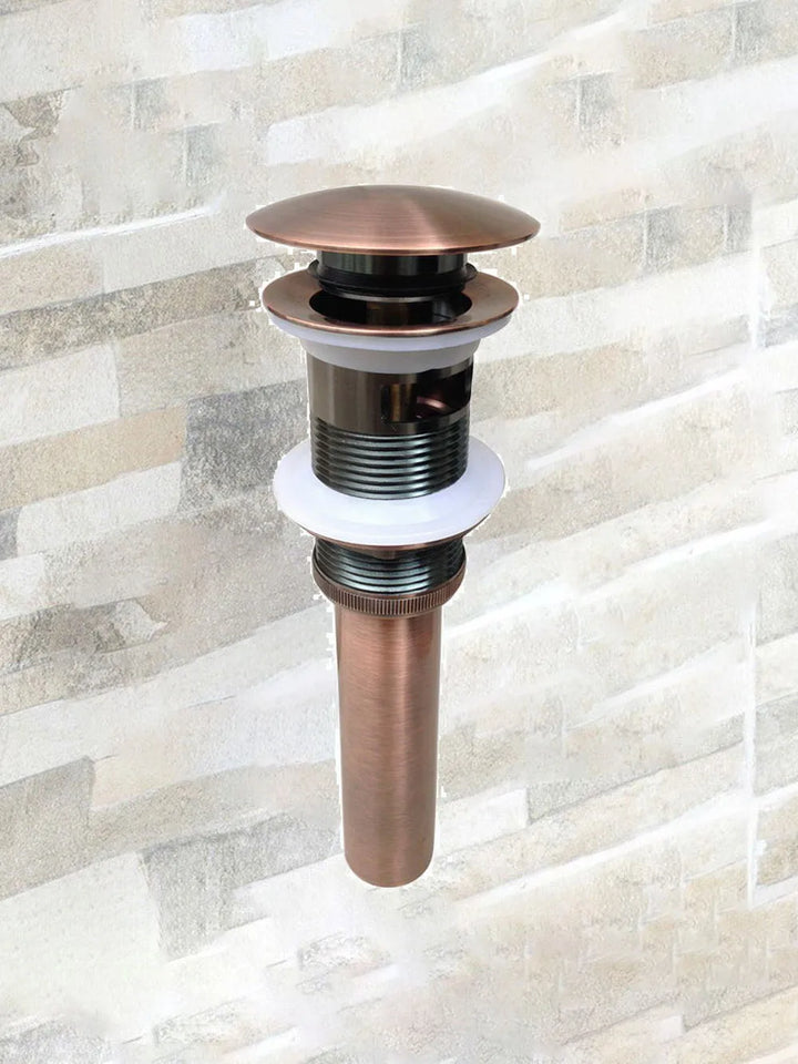Antique Red Copper Bathroom Lavatory Faucet Vessel Vanity Sink Pop Up Drain Stopper With Overflow Accessories zsd051