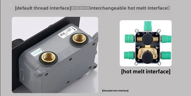 Aston-Camera Wall Mounted Thermostatic Shower Set Gunmetal Grey All Copper Concealed Rain Shower Head