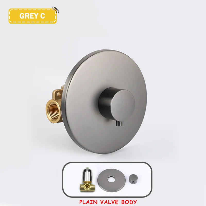 Hot and Cold Mixing Valve Body Faucet Single Handle Bathroom Concealed Shower Mixing Valve and Trim Kit Round Square