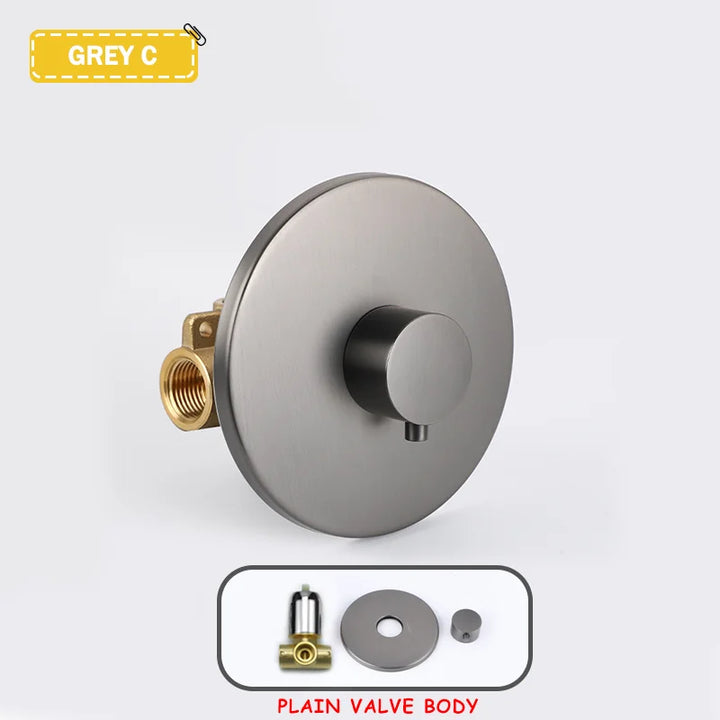 Hot and Cold Mixing Valve Body Faucet Single Handle Bathroom Concealed Shower Mixing Valve and Trim Kit Round Square