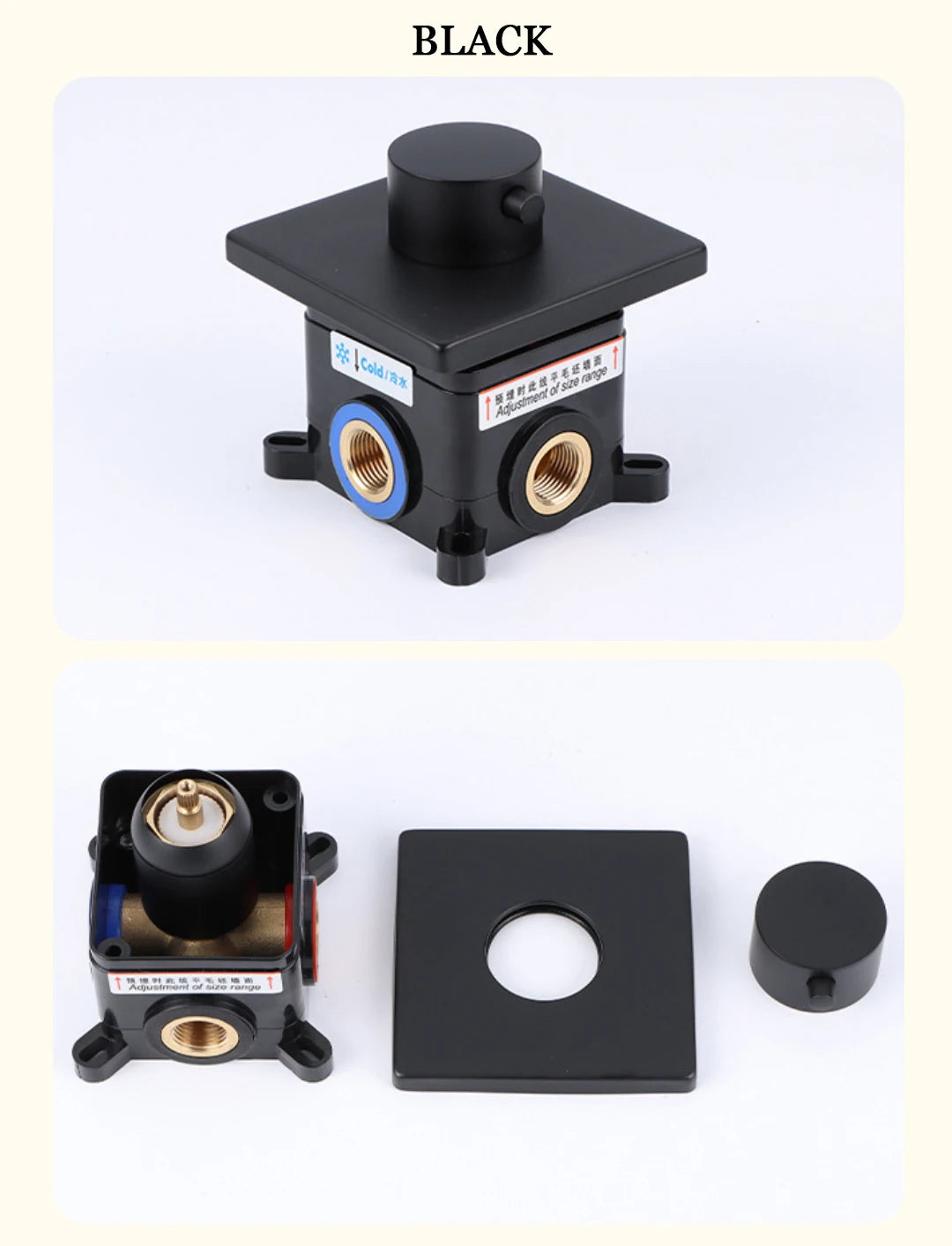 Single Function Mixer Water Tap Bathroom Water Faucets Shower Diverter Valve Black Gold Chrome Round Solid Brass Concealed