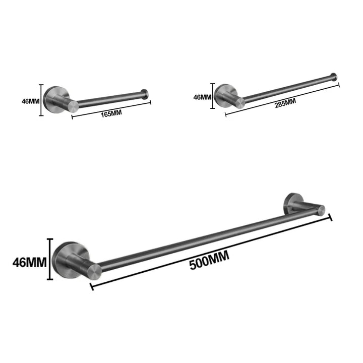 Grey Gun Metal Bathroom Hardware Accessories Cup Rack Towel Rack Toilet Brush Bath Towel Rack Roll Rack Towel Bar Hook Bathroom Wall Rack
