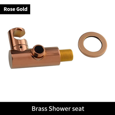 Solid brass hand held round sprayer with wall mounted elbow supply holder