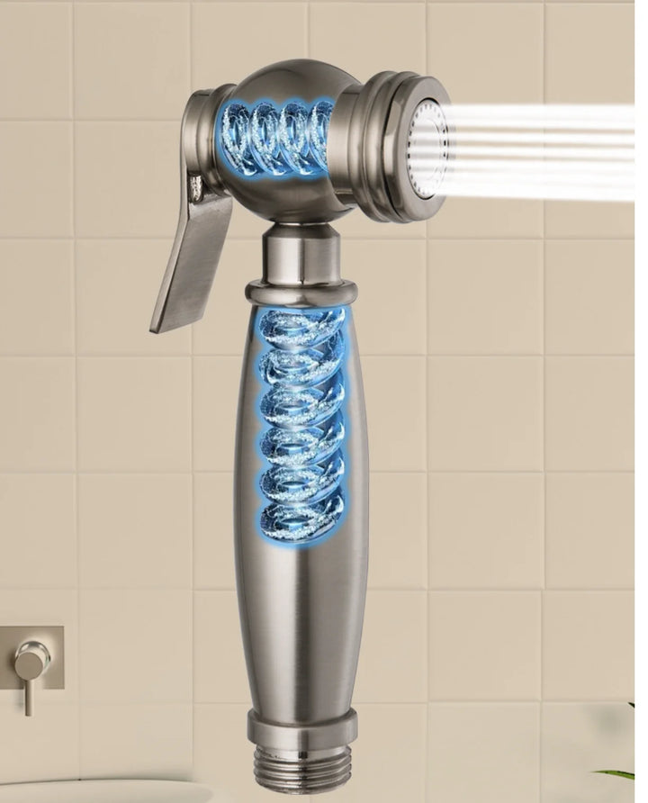 Brushed Nickel Hand Held Bidet Spray Gun Toilet Pressurization Spray Gun