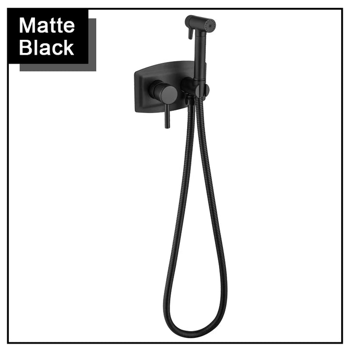 Brushed Rose Rose Gold Bidet Faucet Handheld Bidet Toilet Sprayer Set Hot and cold water Tap Brass Toilet Faucet Shower Head