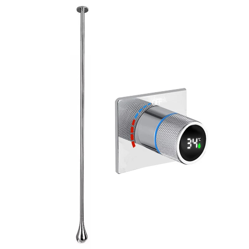 Tear drop digital dial ceiling mounted faucet