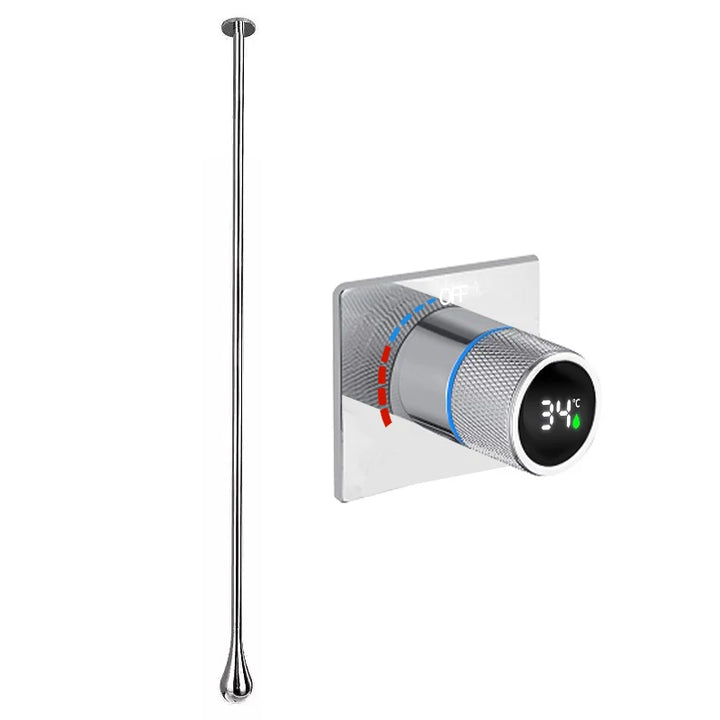 Tear drop digital dial ceiling mounted faucet