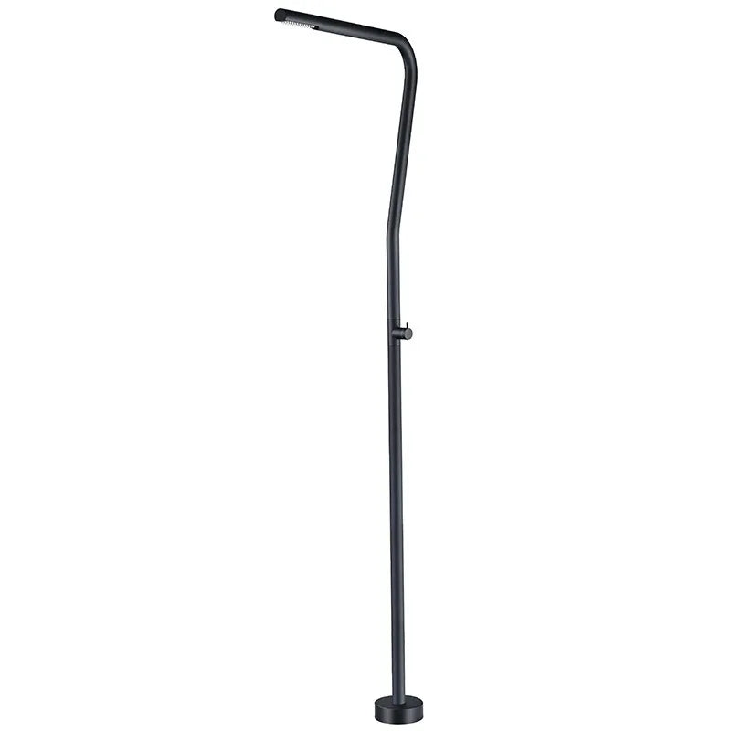 Black Outdoor Floor Standing Shower Column Stainless Steel Shower Beach Home Villa Shower Set