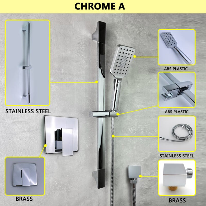 CSA-Clean slide bar hand spray 2 way valve pressure balance shower kit