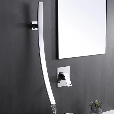 Chrome-Black matte  wall mounted waterfall faucet