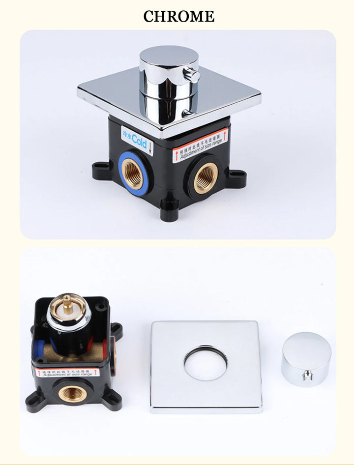 Single Function Mixer Water Tap Bathroom Water Faucets Shower Diverter Valve Black Gold Chrome Round Solid Brass Concealed