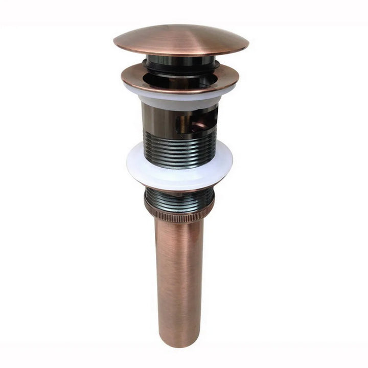 Antique Red Copper Bathroom Lavatory Faucet Vessel Vanity Sink Pop Up Drain Stopper With Overflow Accessories zsd051