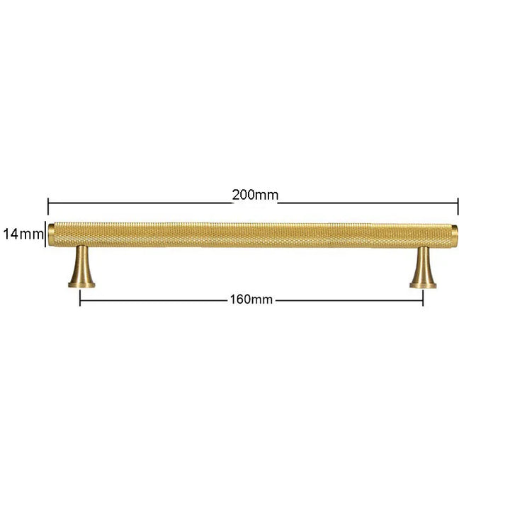 Brass Knurled Cabinet Handles Wardrobe Bar Pull with Baseplate Textured Furniture Door Handle with Baseboard Drawer Knobs