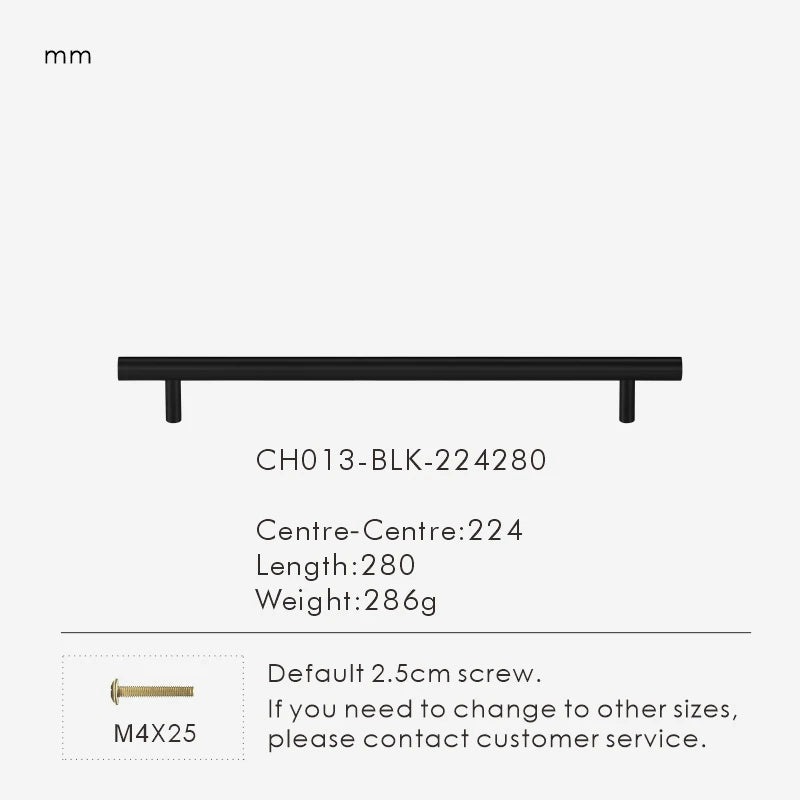 Nurlin Solid Brass Round Rod T-shaped Cabinet Handle Extended Long Wardrobe Drawer Refrigerator Kitchen door Pull Furniture