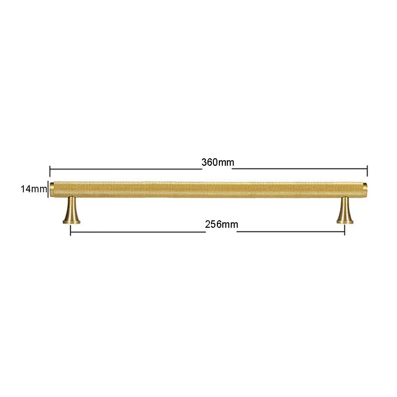 Brass Knurled Cabinet Handles Wardrobe Bar Pull with Baseplate Textured Furniture Door Handle with Baseboard Drawer Knobs