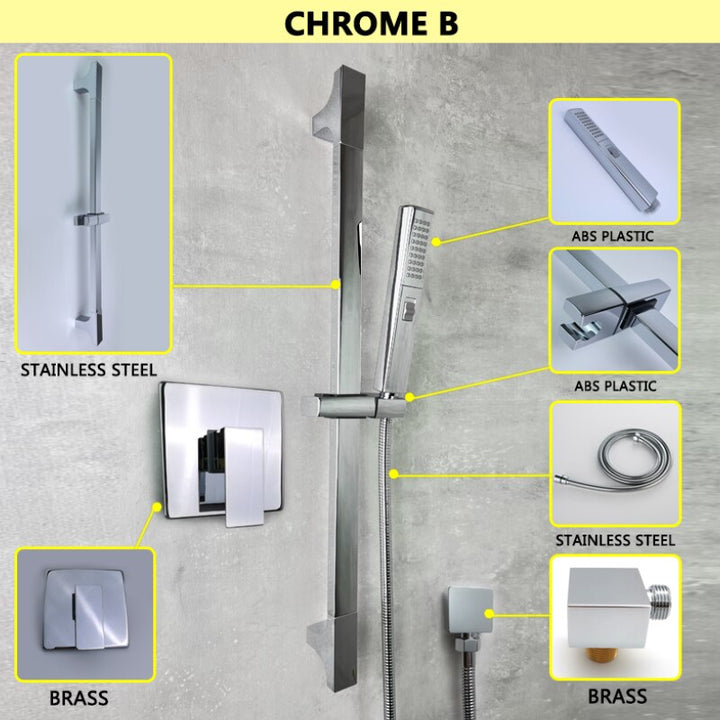 CSA-Clean slide bar hand spray 2 way valve pressure balance shower kit