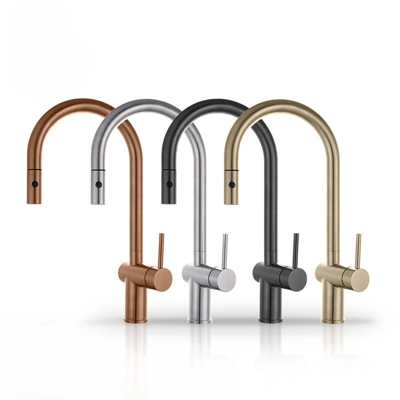 Excalibur II- Modern clean simple but sleek  Retractable Dual Sprayer Kitchen Faucet