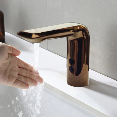 Rose gold commerical single hole bathroom faucet