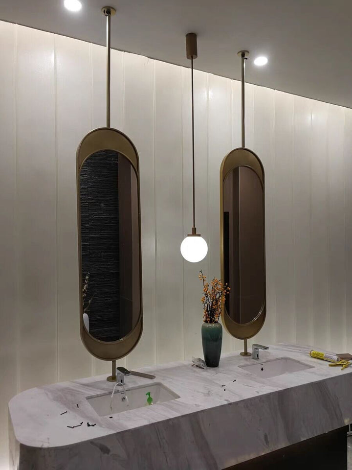 Custom - Ceiling Pendant Oval Mirror Bathroom mirror