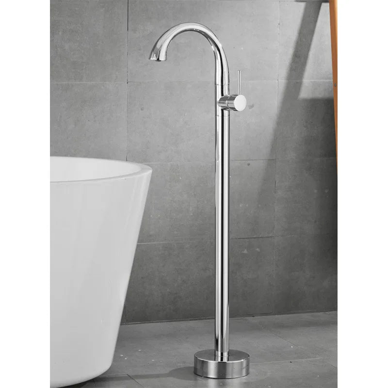 Mossberg-Single Handle Dual Control Floor Standing Freestanding Bath Shower Mixer Tap Chrome Black Brushed Gold for Pedestal  Bathtub