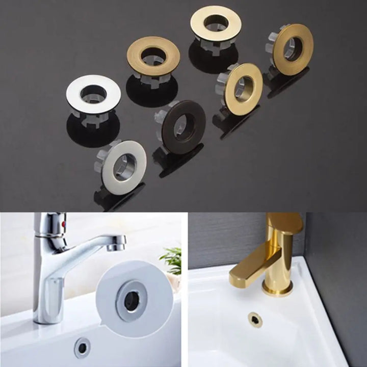 Sink Overflow Stopper Round Ring Trim Ring Cap Basin Insert Replacement Sink Hole Cover