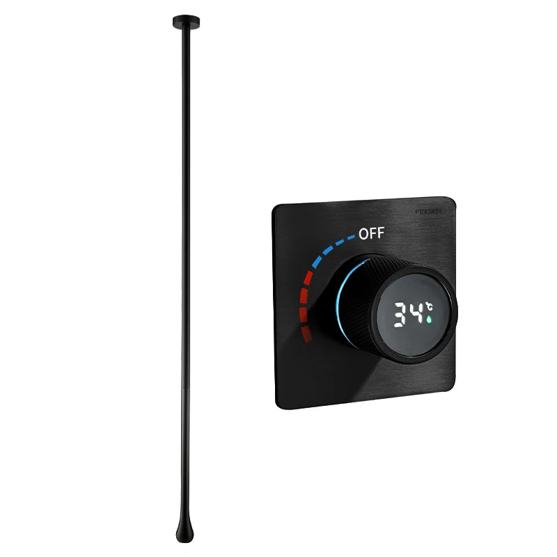 Tear drop digital dial ceiling mounted faucet