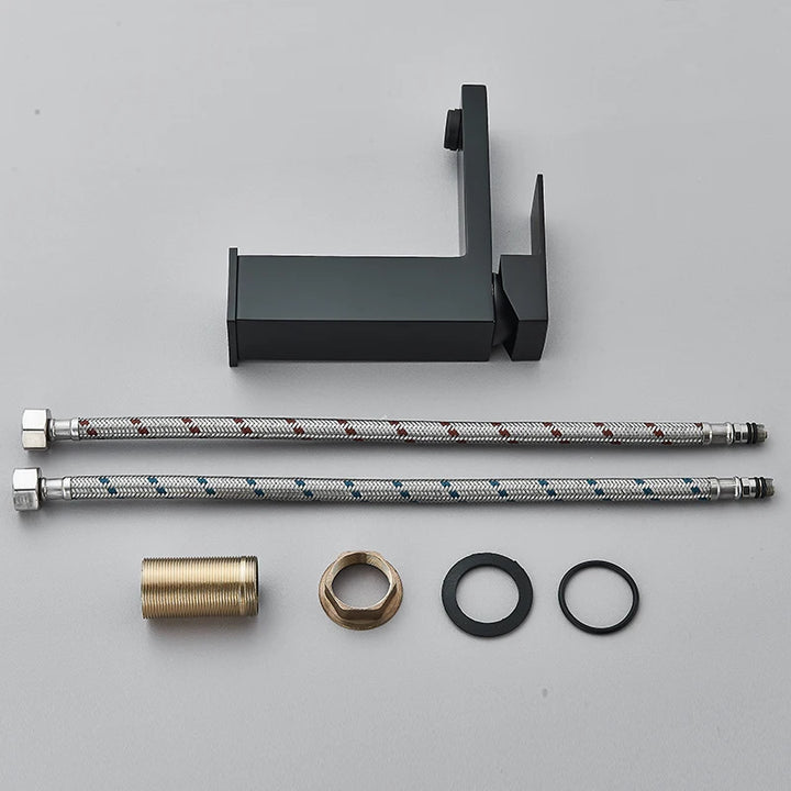 CARRE-Bathroom Faucet Deck Mount Basin Sink Taps Hot Cold Water Mixers Single Handle Tap Washbasin Crane Short/Tall