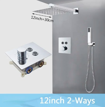 New CUPC Chrome square 2 -3 way function diverter thermostatic shower kit