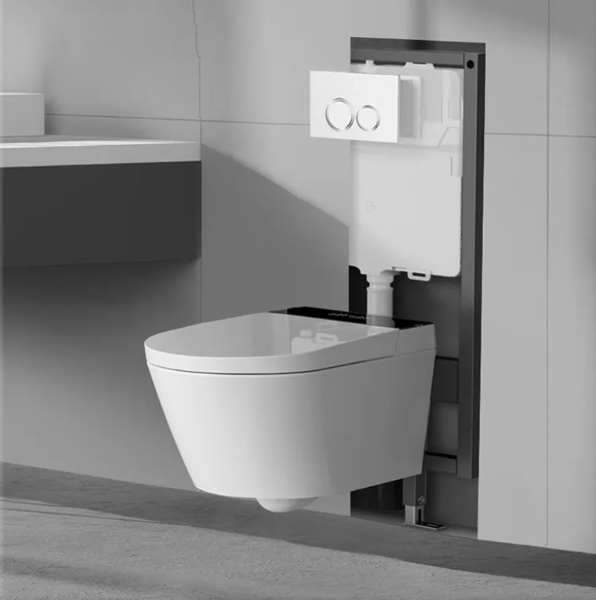 Cerebro- Intelligent Black Matte Smart Wall Mounted  Bidet Luxury Model T32 Completed Kit