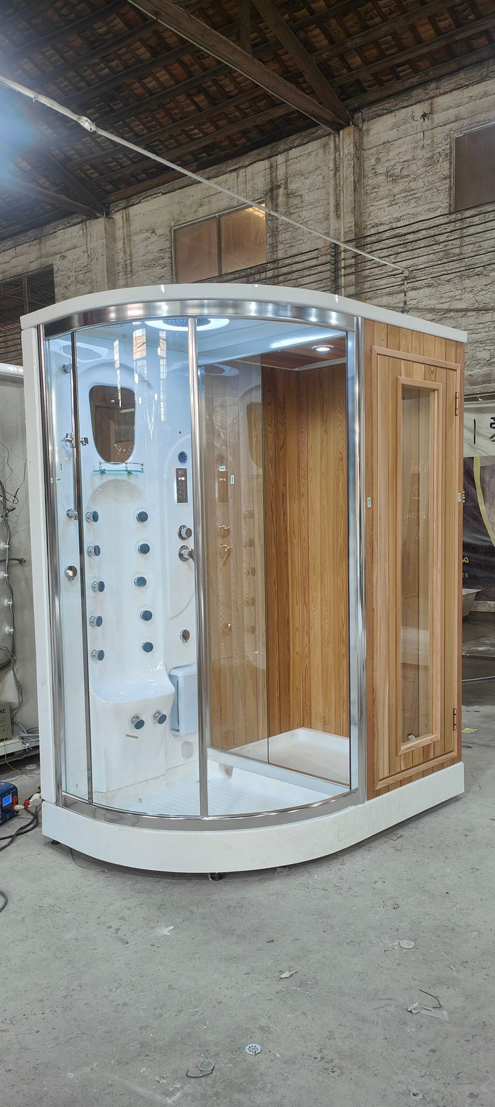 Stock - Ready to shipped -Multi Function Cabin Steam shower and Sauna Room with red canadian cedar wood System 806