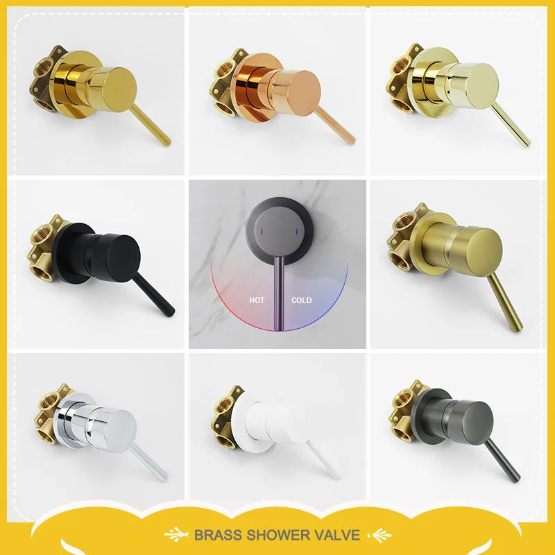 Round Brass Hidden Hot And Cold Water Mixing Valve Bathroom Wall-Mounted Single-Handle Shower Faucet Valve Body