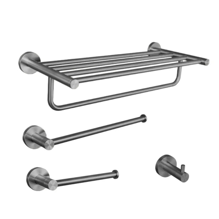 Gray Gun Metal Bathroom Hardware Accessories Cup Rack Towel Rack Toilet Brush Bath Towel Rack Roll Rack Towel Bar Hook Bathroom Wall Rack
