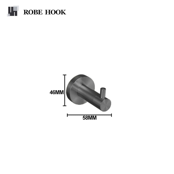 Gray Gun Metal Bathroom Hardware Accessories Cup Rack Towel Rack Toilet Brush Bath Towel Rack Roll Rack Towel Bar Hook Bathroom Wall Rack