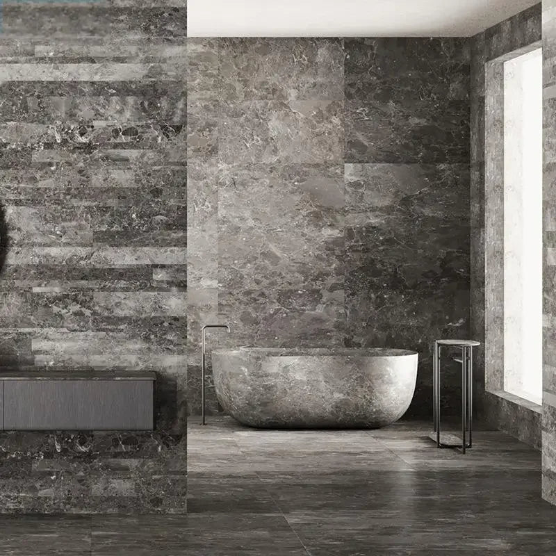 Natural Marble Bathtub, Carved Minimalist Luxury, Custom Hotel/Villa Bathroom, Artistic，Indoor/Outdoor Shower