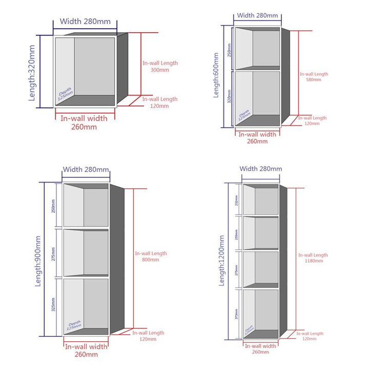 Stainless Steel 304 Wall Mounted Recess Bathroom Shower Shelve Niche