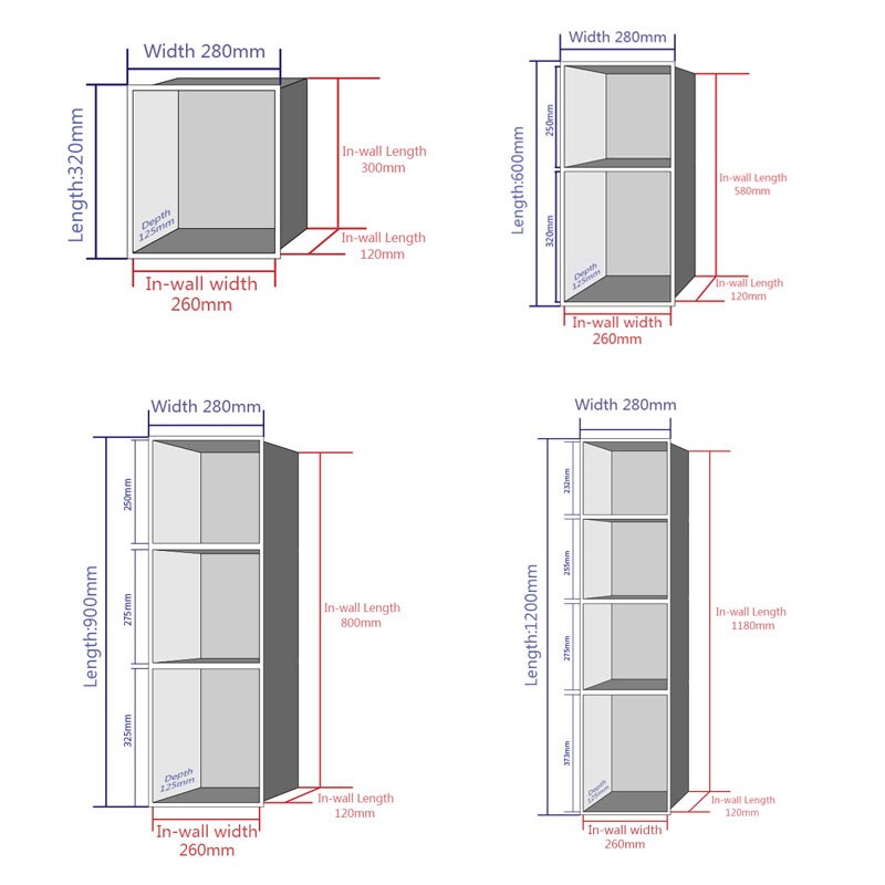 Stainless Steel Wall Mounted Recessed Bathroom Shower Niche shelve