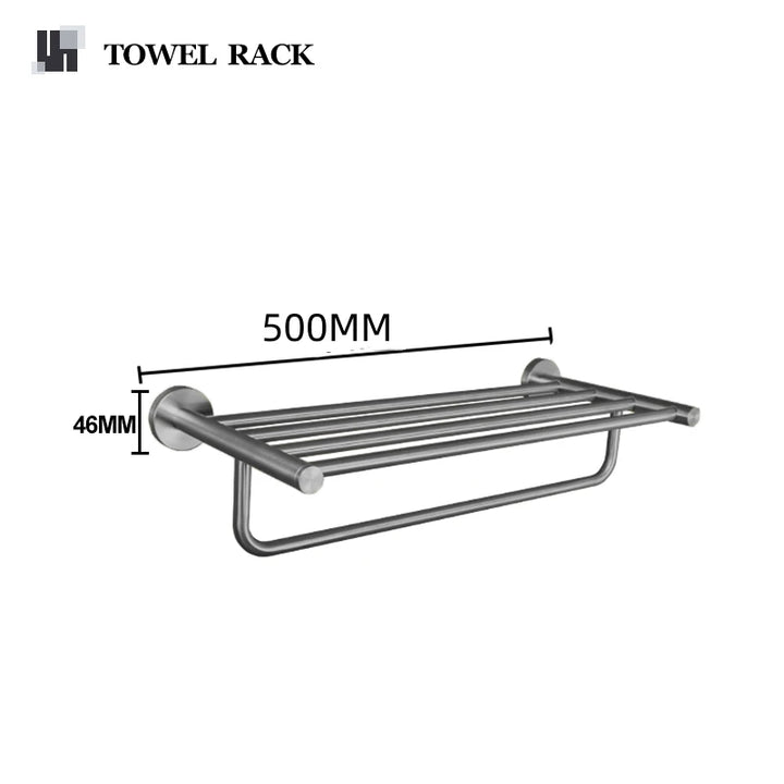 Gray Gun Metal Bathroom Hardware Accessories Cup Rack Towel Rack Toilet Brush Bath Towel Rack Roll Rack Towel Bar Hook Bathroom Wall Rack