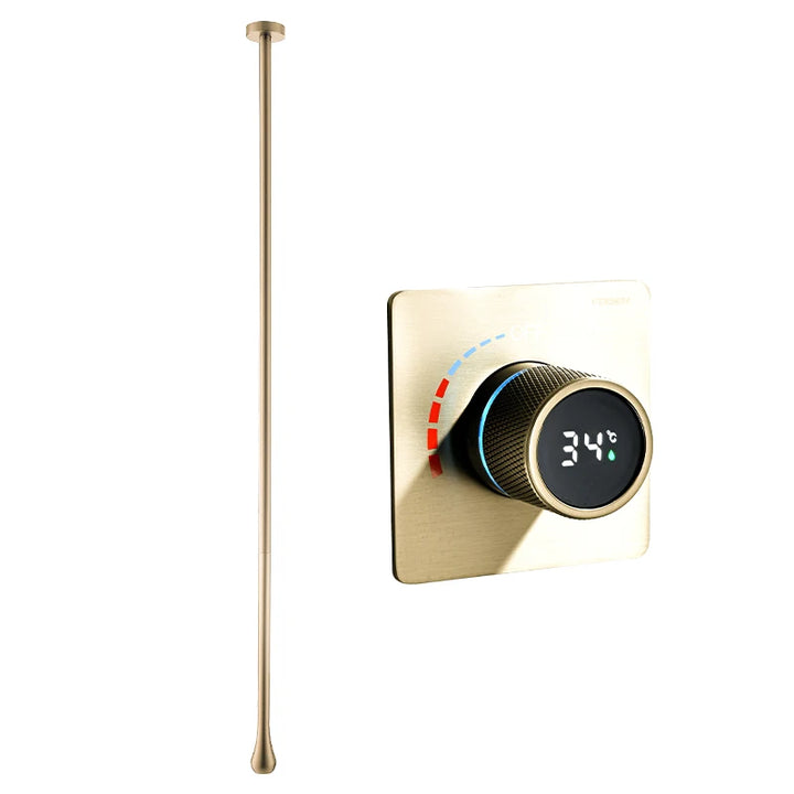 Tear drop digital dial ceiling mounted faucet